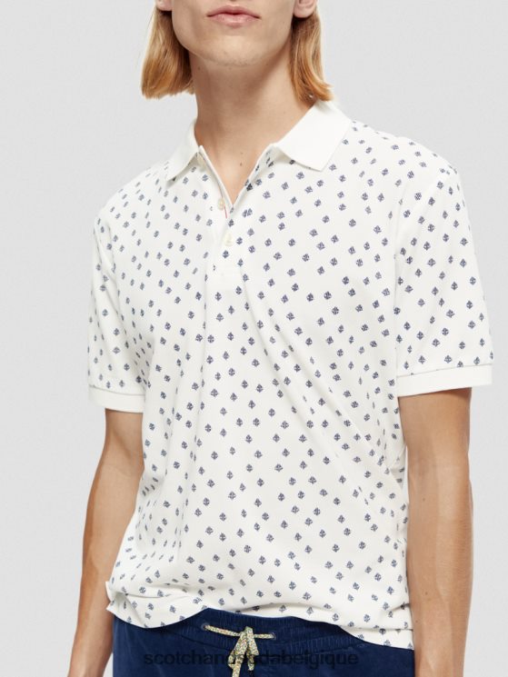 vêtements Scotch & Soda polo piqué imprimé en coton biologique- Scotch and Soda outlet combo e 6BZRBF397