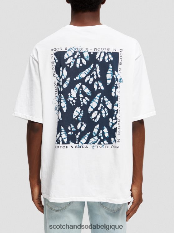 vêtements Scotch & Soda t-shirt ample à motif artistique- Scotch and Soda Namur blanc 6BZRBF373