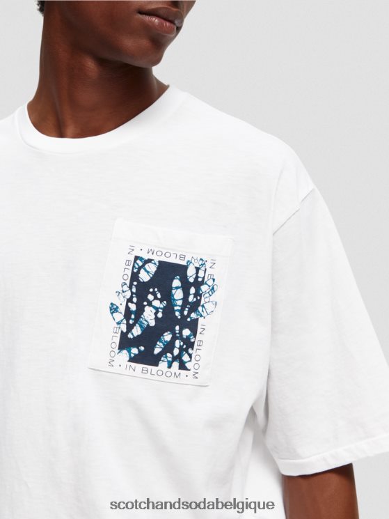 vêtements Scotch & Soda t-shirt ample à motif artistique- Scotch and Soda Namur blanc 6BZRBF373
