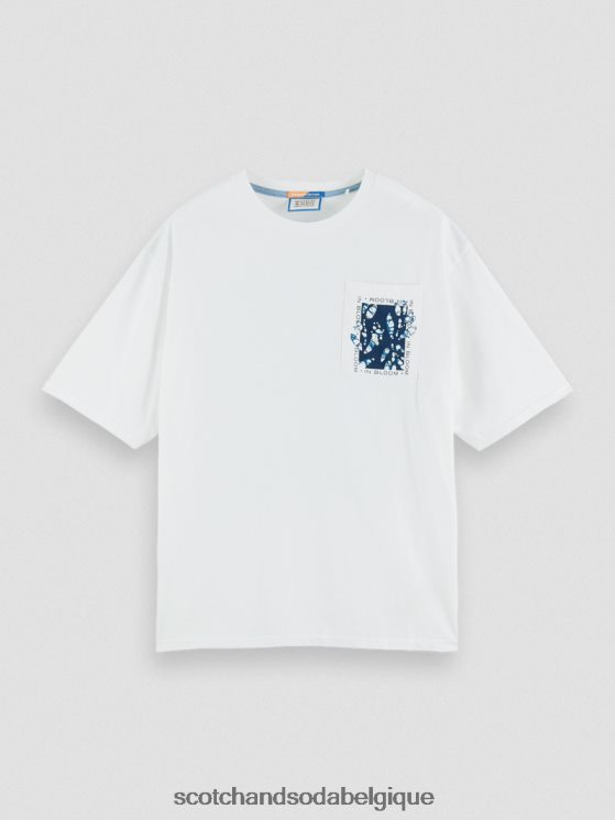 vêtements Scotch & Soda t-shirt ample à motif artistique- Scotch and Soda Namur blanc 6BZRBF373