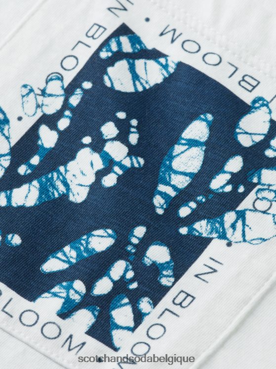 vêtements Scotch & Soda t-shirt ample à motif artistique- Scotch and Soda Namur blanc 6BZRBF373
