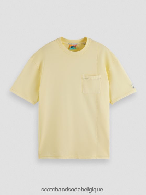 vêtements Scotch & Soda t-shirt ample teint en pièce avec poches- Scotch and Soda Belgique banane 6BZRBF407