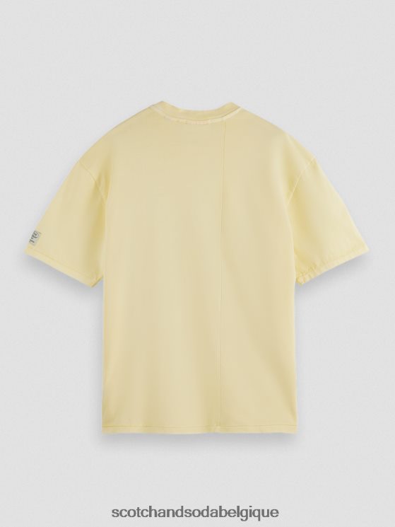 vêtements Scotch & Soda t-shirt ample teint en pièce avec poches- Scotch and Soda Belgique banane 6BZRBF407
