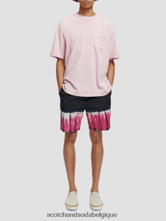 vêtements Scotch & Soda t-shirt ample teint en pièce avec poches- Scotch and Soda Bruxelles pierre rose 6BZRBF408
