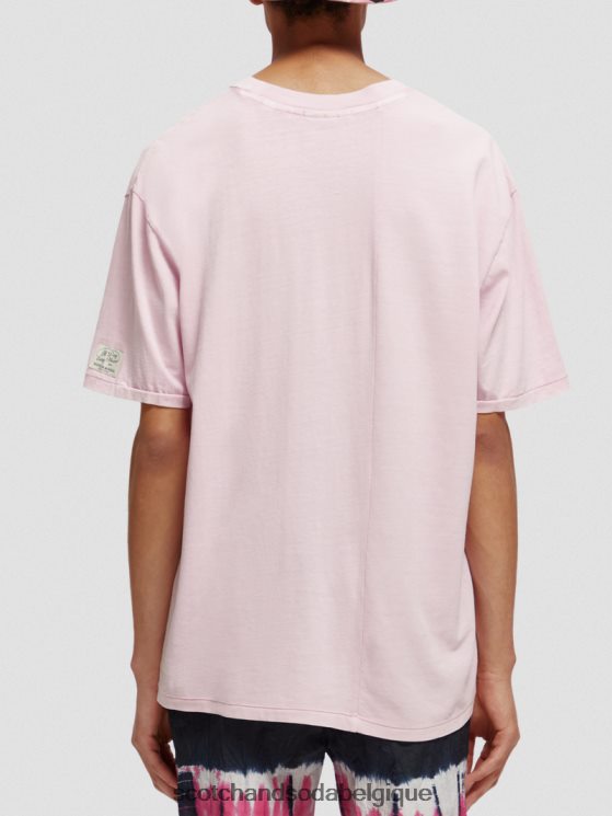 vêtements Scotch & Soda t-shirt ample teint en pièce avec poches- Scotch and Soda Bruxelles pierre rose 6BZRBF408