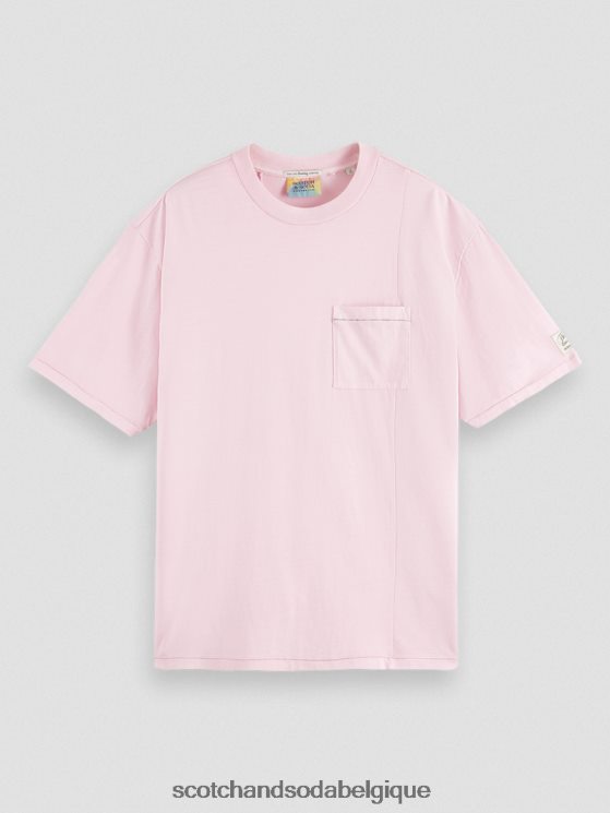 vêtements Scotch & Soda t-shirt ample teint en pièce avec poches- Scotch and Soda Bruxelles pierre rose 6BZRBF408