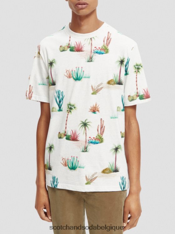 vêtements Scotch & Soda t-shirt bio imprimé coupe classique- Scotch and Soda Bruxelles combo e 6BZRBF363