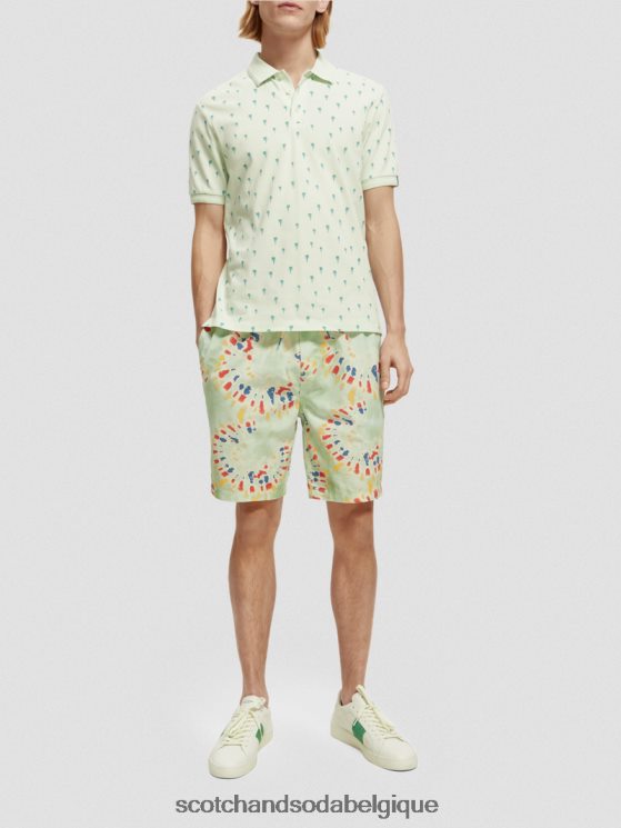 vêtements Scotch & Soda t-shirt bio imprimé coupe classique- Scotch and Soda Bruxelles menthe 6BZRBF426
