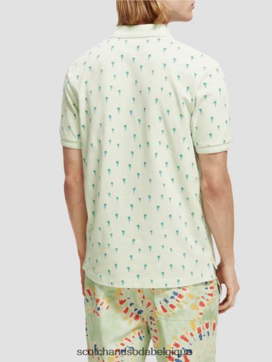 vêtements Scotch & Soda t-shirt bio imprimé coupe classique- Scotch and Soda Bruxelles menthe 6BZRBF426
