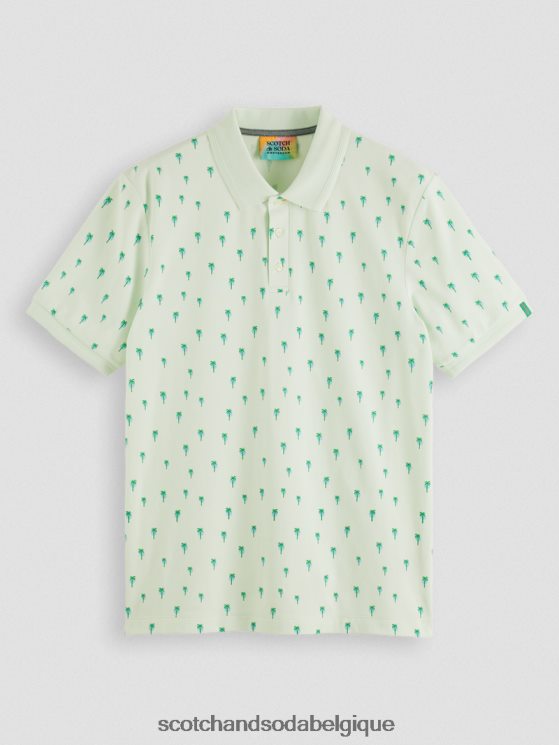 vêtements Scotch & Soda t-shirt bio imprimé coupe classique- Scotch and Soda Bruxelles menthe 6BZRBF426
