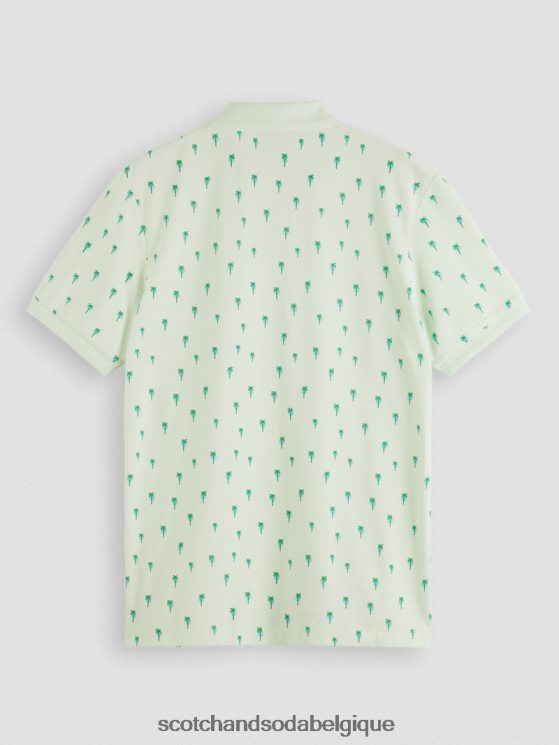 vêtements Scotch & Soda t-shirt bio imprimé coupe classique- Scotch and Soda Bruxelles menthe 6BZRBF426