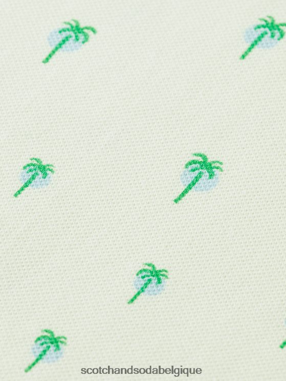 vêtements Scotch & Soda t-shirt bio imprimé coupe classique- Scotch and Soda Bruxelles menthe 6BZRBF426