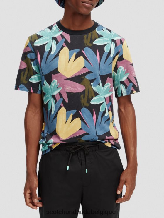 vêtements Scotch & Soda t-shirt bio imprimé coupe classique- Scotch and Soda Namur combiner un 6BZRBF364