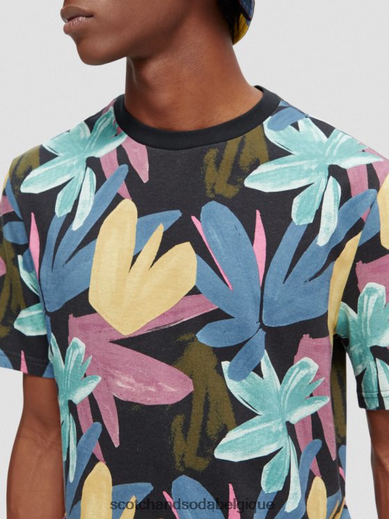 vêtements Scotch & Soda t-shirt bio imprimé coupe classique- Scotch and Soda Namur combiner un 6BZRBF364
