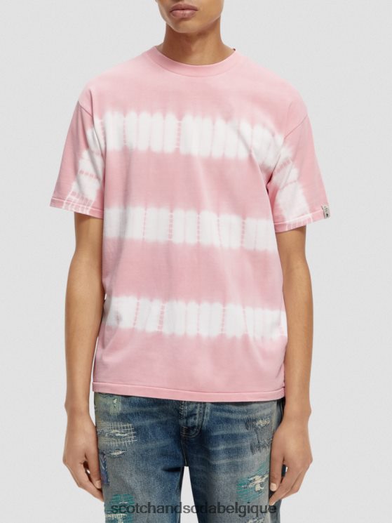vêtements Scotch & Soda t-shirt biologique tie-dye coupe décontractée- Scotch and Soda Bruxelles rose 6BZRBF390