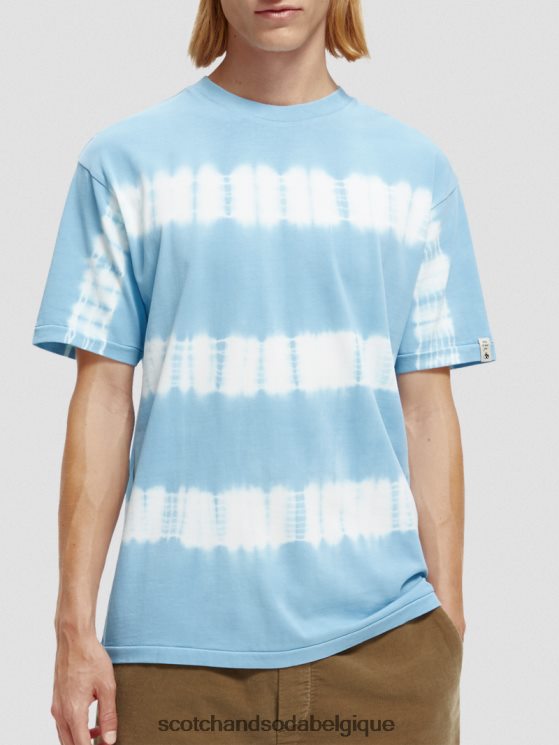 vêtements Scotch & Soda t-shirt biologique tie-dye coupe décontractée- Scotch and Soda outlet ciel 6BZRBF388