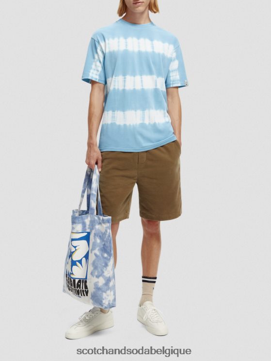 vêtements Scotch & Soda t-shirt biologique tie-dye coupe décontractée- Scotch and Soda outlet ciel 6BZRBF388