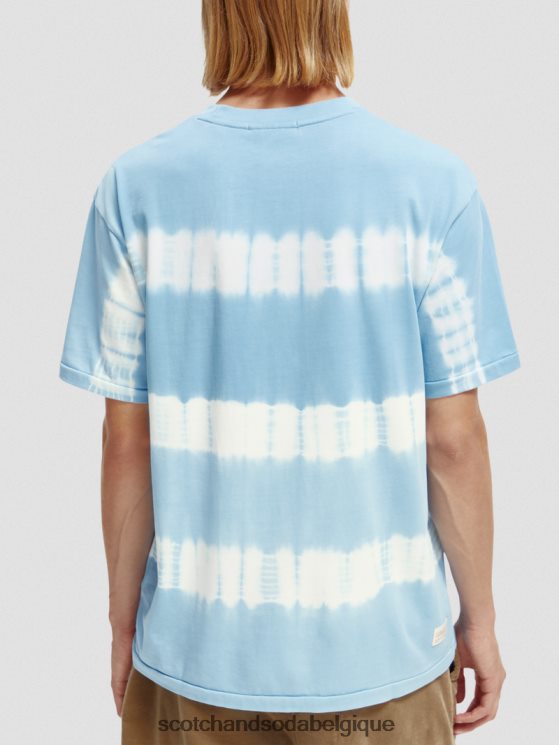 vêtements Scotch & Soda t-shirt biologique tie-dye coupe décontractée- Scotch and Soda outlet ciel 6BZRBF388