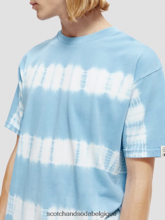 vêtements Scotch & Soda t-shirt biologique tie-dye coupe décontractée- Scotch and Soda outlet ciel 6BZRBF388