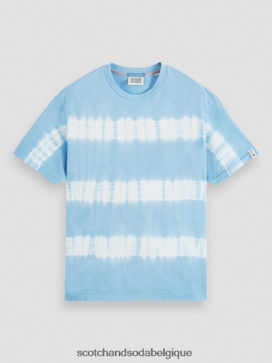 vêtements Scotch & Soda t-shirt biologique tie-dye coupe décontractée- Scotch and Soda outlet ciel 6BZRBF388