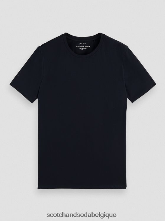 vêtements Scotch & Soda t-shirt à col rond en coton biologique- Scotch and Soda Namur nuit 6BZRBF445
