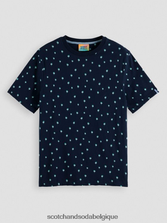 vêtements Scotch & Soda t-shirt coupe classique imprimé- Scotch and Soda Namur marine 6BZRBF436