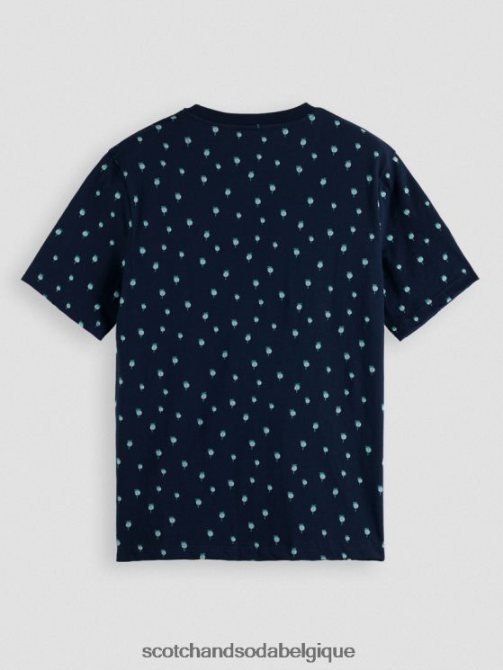 vêtements Scotch & Soda t-shirt coupe classique imprimé- Scotch and Soda Namur marine 6BZRBF436