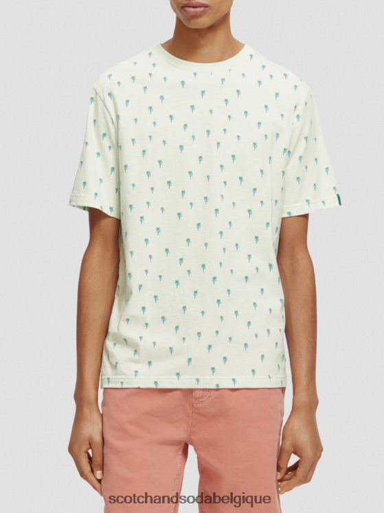 vêtements Scotch & Soda t-shirt coupe classique imprimé- Scotch and Soda femme menthe 6BZRBF437