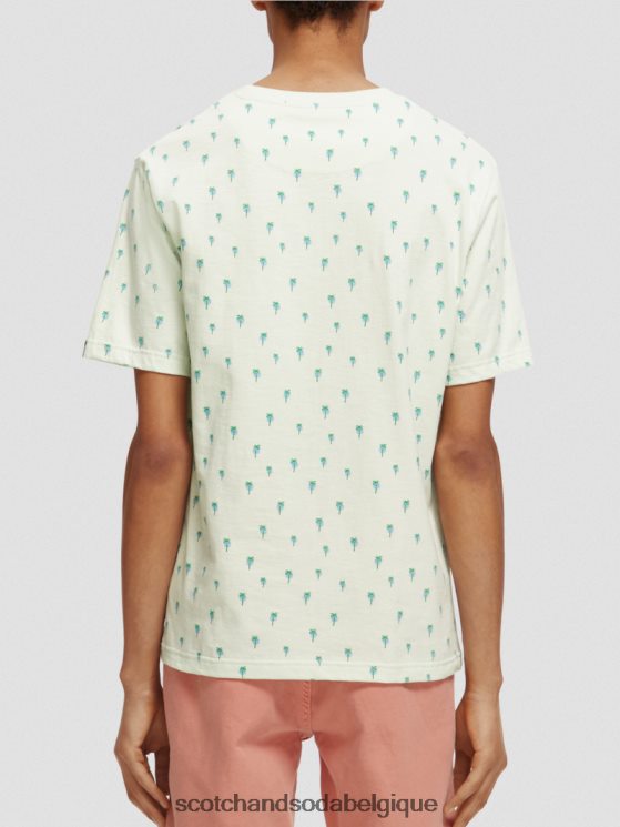 vêtements Scotch & Soda t-shirt coupe classique imprimé- Scotch and Soda femme menthe 6BZRBF437