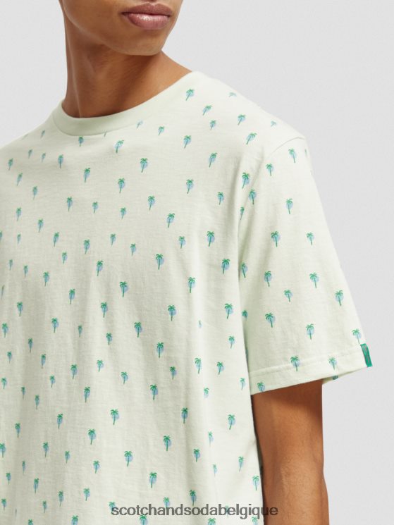 vêtements Scotch & Soda t-shirt coupe classique imprimé- Scotch and Soda femme menthe 6BZRBF437