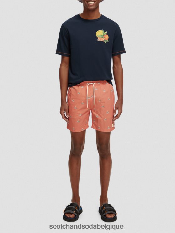 vêtements Scotch & Soda t-shirt coupe classique à motif artistique- Scotch and Soda Belgique marine 6BZRBF434
