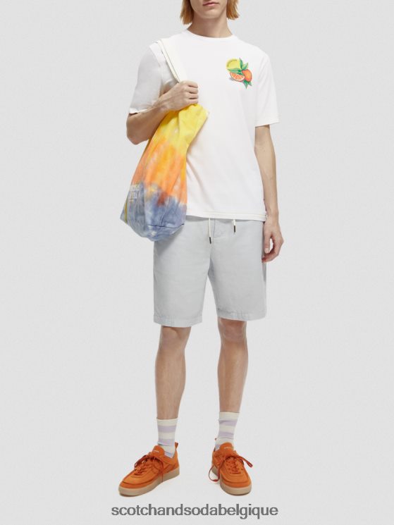 vêtements Scotch & Soda t-shirt coupe classique à motif artistique- Scotch and Soda Bruxelles blanc 6BZRBF435