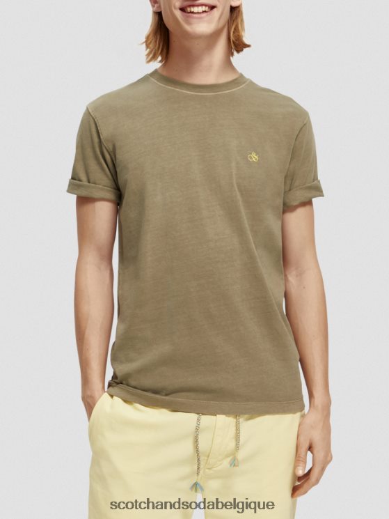 vêtements Scotch & Soda t-shirt coupe classique teint en pièce- Scotch and Soda Liﾨﾨge kaki 6BZRBF429