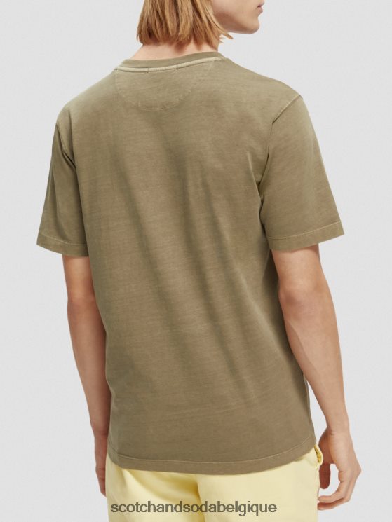 vêtements Scotch & Soda t-shirt coupe classique teint en pièce- Scotch and Soda Liﾨﾨge kaki 6BZRBF429