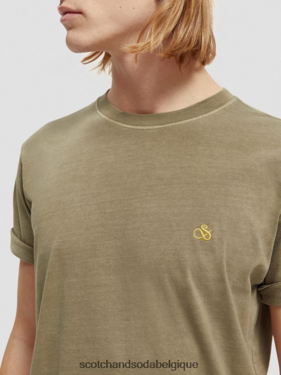 vêtements Scotch & Soda t-shirt coupe classique teint en pièce- Scotch and Soda Liﾨﾨge kaki 6BZRBF429