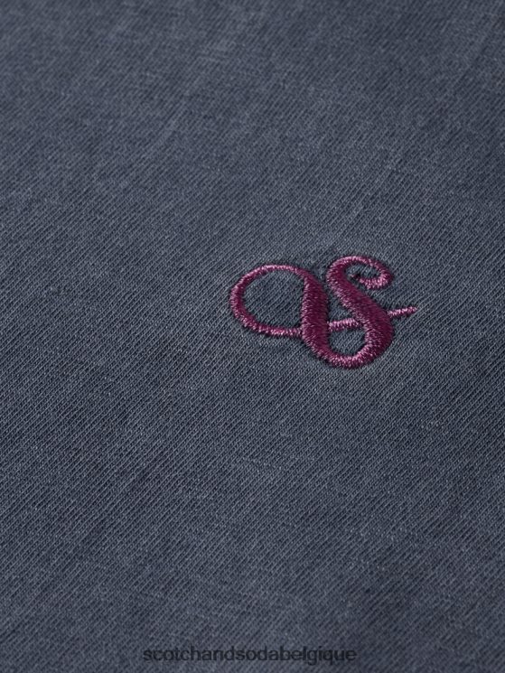 vêtements Scotch & Soda t-shirt coupe classique teint en pièce- Scotch and Soda Namur marine 6BZRBF427