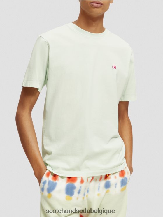 vêtements Scotch & Soda t-shirt coupe classique teint en pièce- Scotch and Soda outlet menthe 6BZRBF433