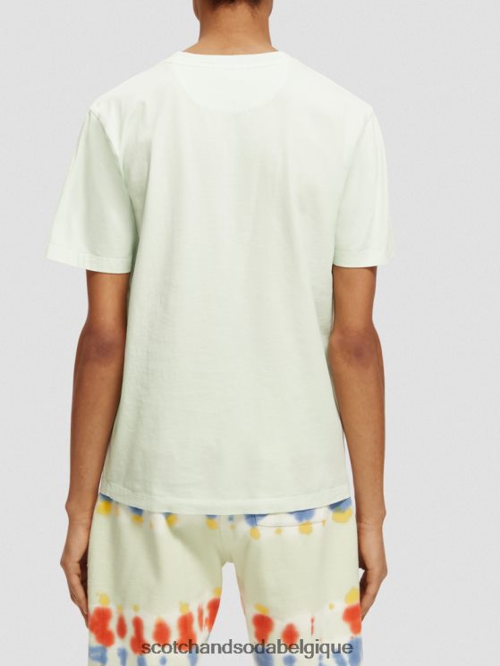 vêtements Scotch & Soda t-shirt coupe classique teint en pièce- Scotch and Soda outlet menthe 6BZRBF433