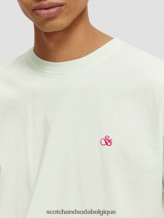 vêtements Scotch & Soda t-shirt coupe classique teint en pièce- Scotch and Soda outlet menthe 6BZRBF433