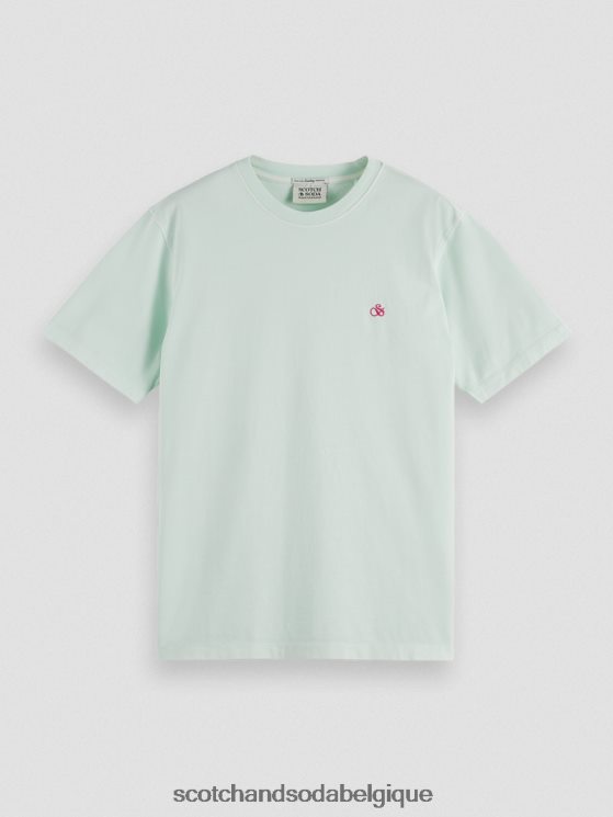 vêtements Scotch & Soda t-shirt coupe classique teint en pièce- Scotch and Soda outlet menthe 6BZRBF433