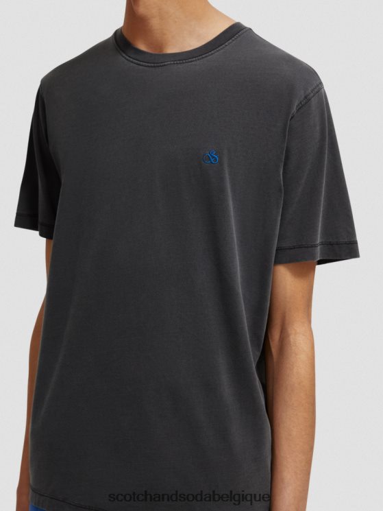 vêtements Scotch & Soda t-shirt coupe classique teint en pièce- Scotch and Soda parfum noir 6BZRBF430