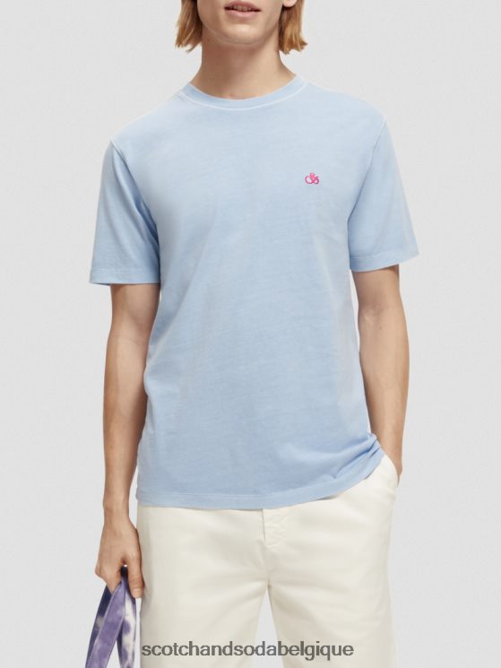 vêtements Scotch & Soda t-shirt coupe classique teint en pièce- Scotch and Soda shop near me bleu de mer 6BZRBF432