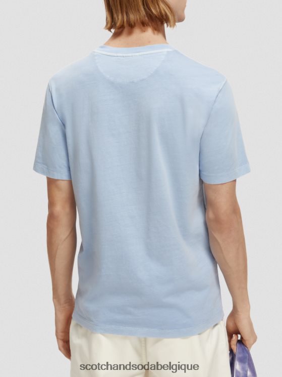 vêtements Scotch & Soda t-shirt coupe classique teint en pièce- Scotch and Soda shop near me bleu de mer 6BZRBF432