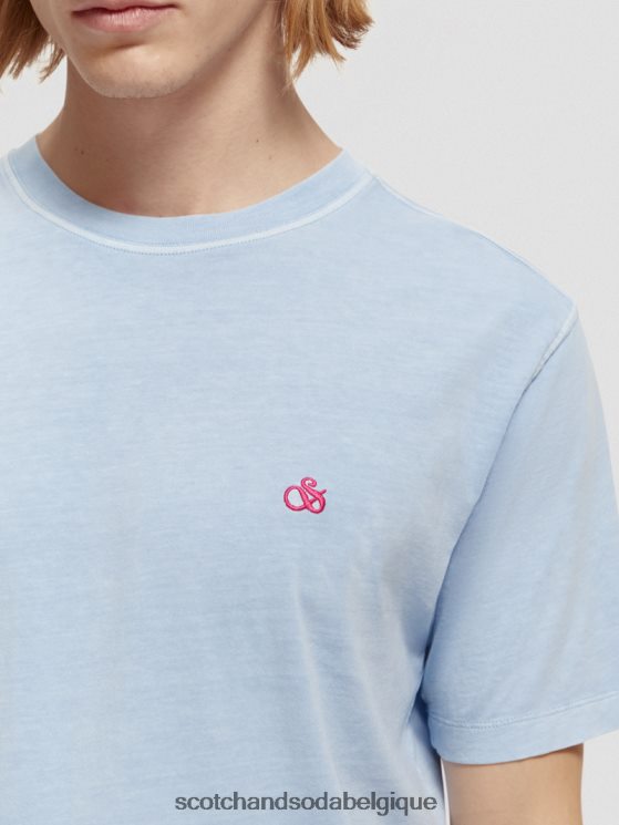 vêtements Scotch & Soda t-shirt coupe classique teint en pièce- Scotch and Soda shop near me bleu de mer 6BZRBF432
