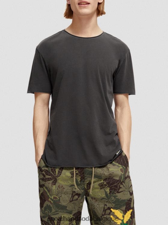 vêtements Scotch & Soda t-shirt coupe décontractée à bords bruts- Scotch and Soda Liﾨﾨge noir 6BZRBF384
