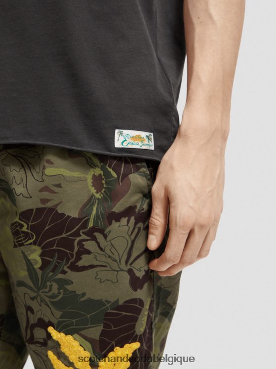vêtements Scotch & Soda t-shirt coupe décontractée à bords bruts- Scotch and Soda Liﾨﾨge noir 6BZRBF384