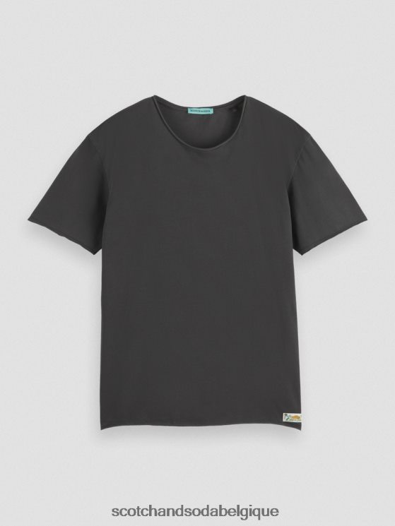 vêtements Scotch & Soda t-shirt coupe décontractée à bords bruts- Scotch and Soda Liﾨﾨge noir 6BZRBF384
