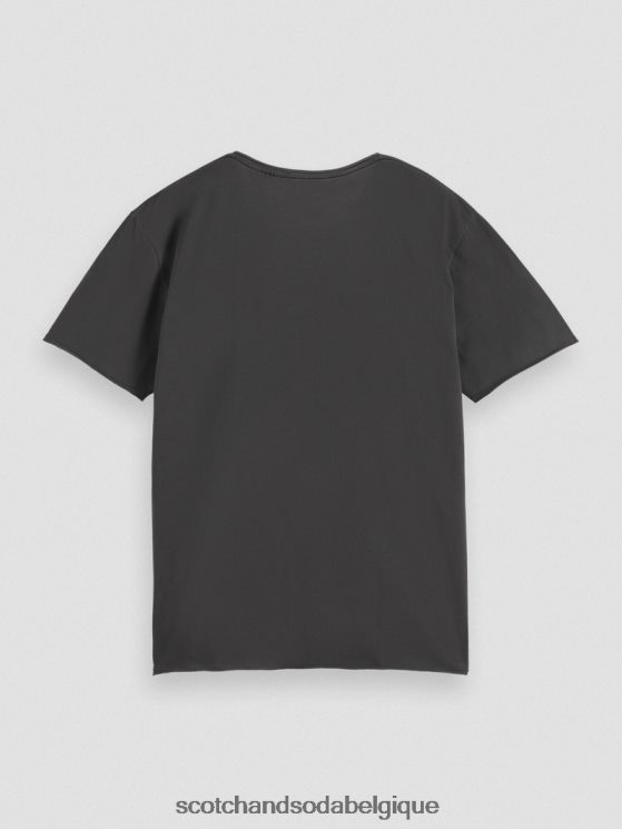 vêtements Scotch & Soda t-shirt coupe décontractée à bords bruts- Scotch and Soda Liﾨﾨge noir 6BZRBF384