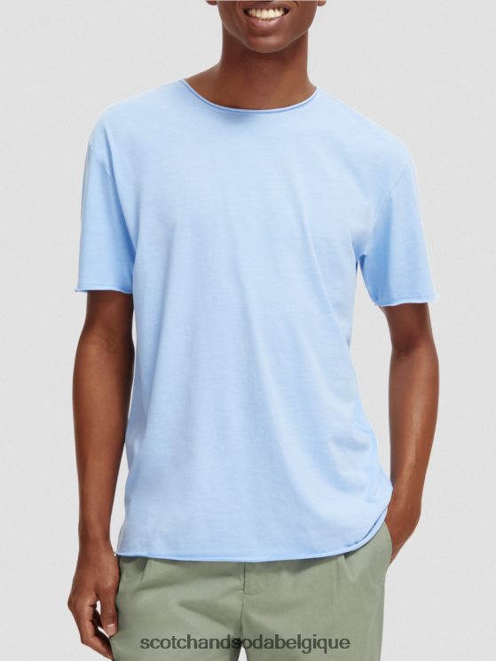 vêtements Scotch & Soda t-shirt coupe décontractée à bords bruts- Scotch and Soda femme bleu de mer 6BZRBF383