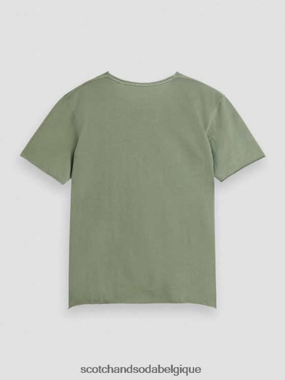 vêtements Scotch & Soda t-shirt coupe décontractée à bords bruts- Scotch and Soda parfum armée 6BZRBF385